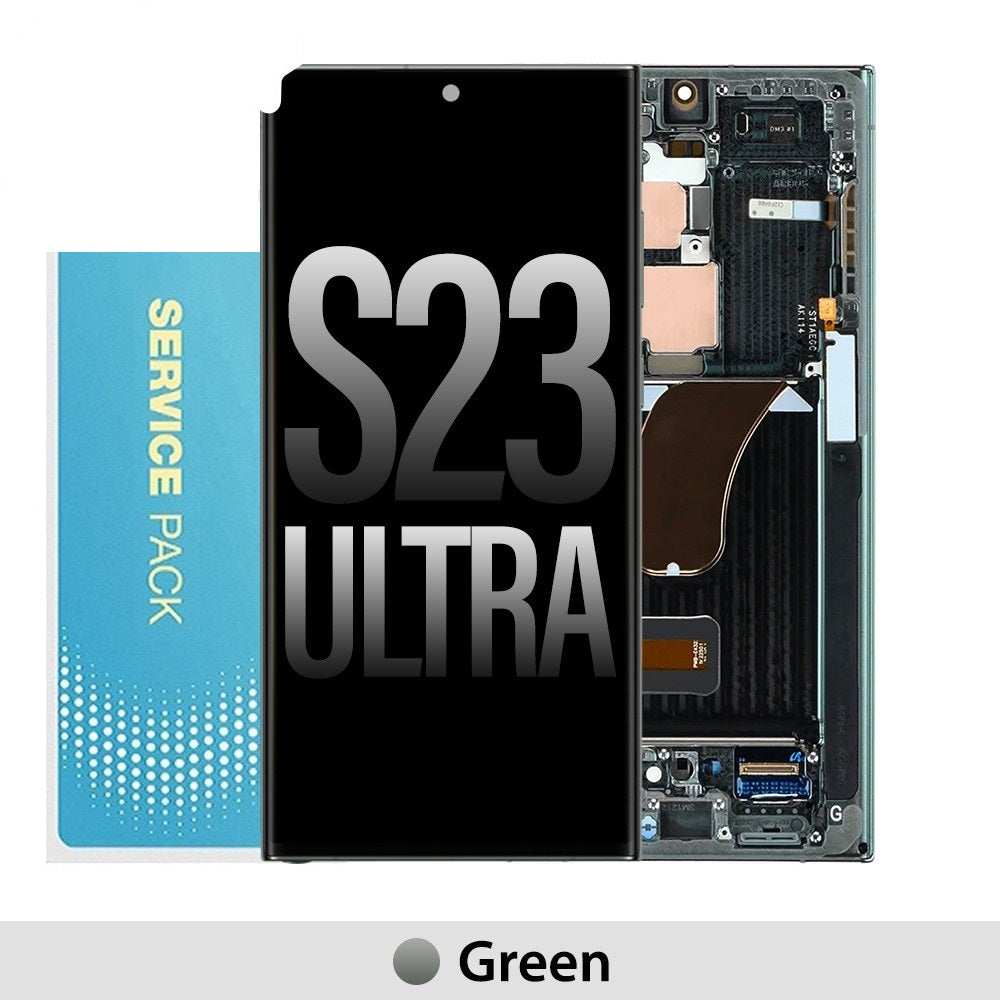 Samsung Galaxy S23 Ultra 5G S918B OLED Screen Replacement Digitizer GH82-30465C (Gold)-Green Samsung Galaxy S23 Ultra 5G S918B OLED Screen Replacement Digitizer GH82-30465C (Gold)-Green